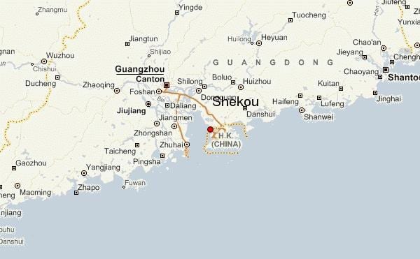 shekou סין מפה